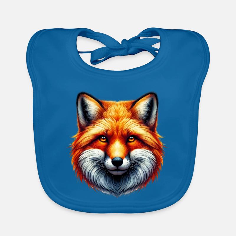 Renard - Bavoir bio Bébé - bleu paon