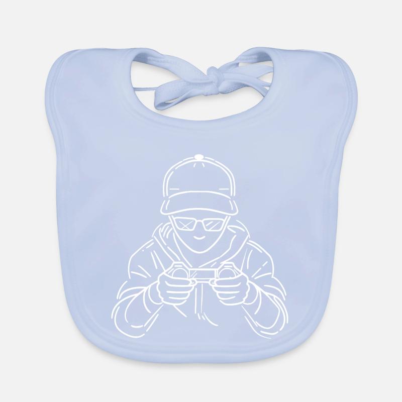 Gamer Drawing Organic Baby Bibs