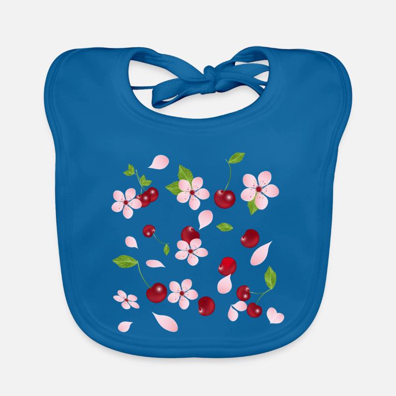 Cherry blossoms and cherries – romantic nature design Organic Baby Bibs