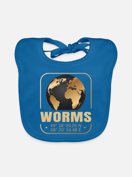 Worms - Baby Bio-Lätzchen - Pfauenblau - Vorne