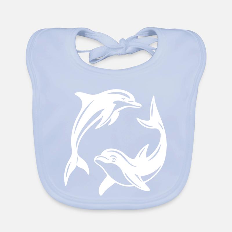 Dolphin Circle Design for Eco-Friendly Apparel Organic Baby Bibs