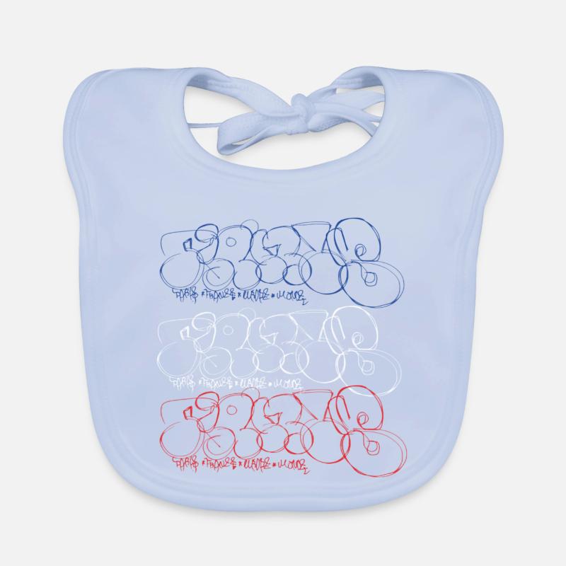 Graffiti Art Collage Print (Parisian Bubble Style Organic Baby Bibs