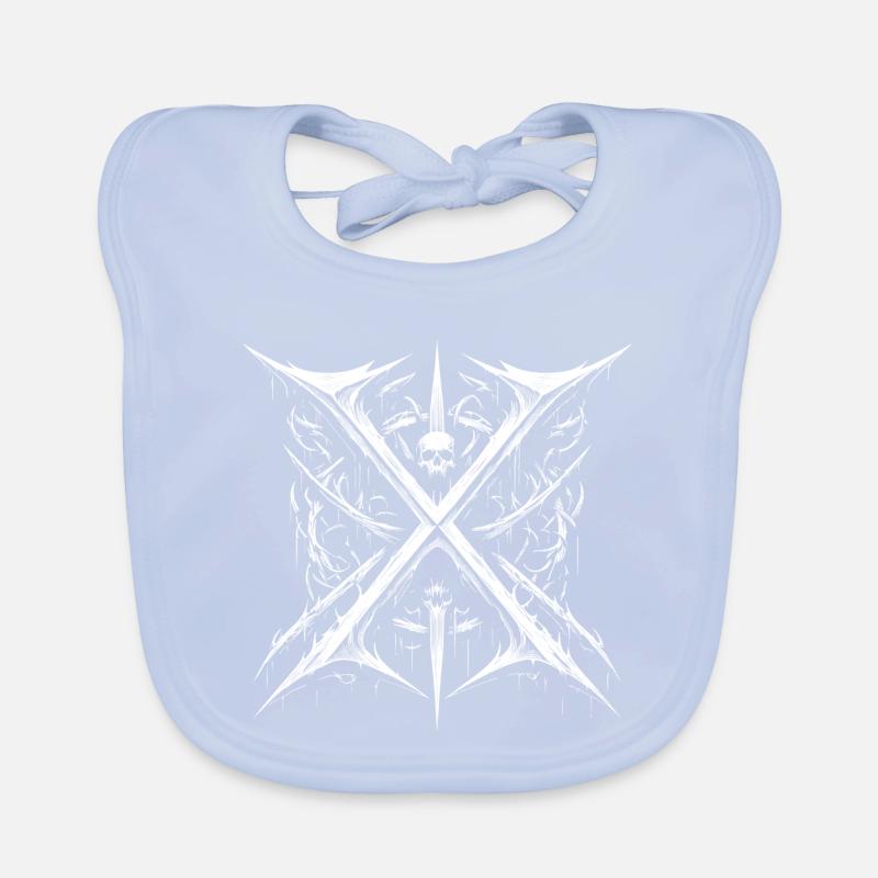 Heavy Metal - Dark Gothic War Flag Organic Baby Bibs