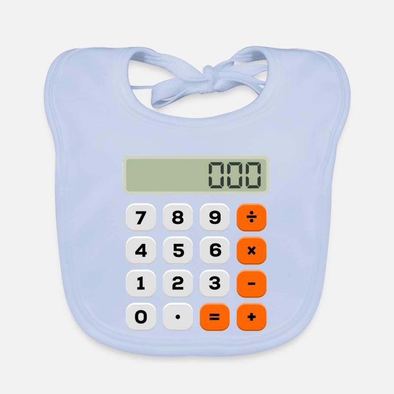 Number Day Minimalist Calculator Numerical Pattern Organic Baby Bibs