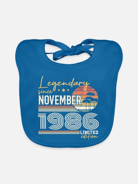 Jahrgang November 1986 RetroNovember 1986 - Baby Bio-Lätzchen - Pfauenblau