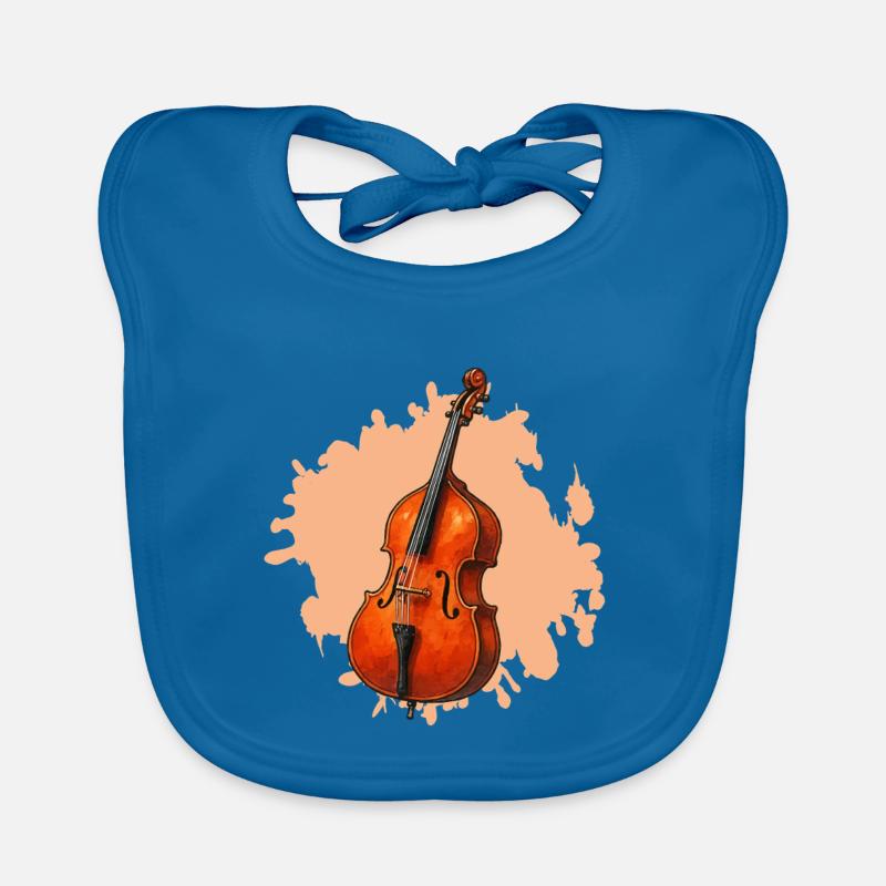 Orange Violoncelle Aquarelle Bavoir bio Bébé