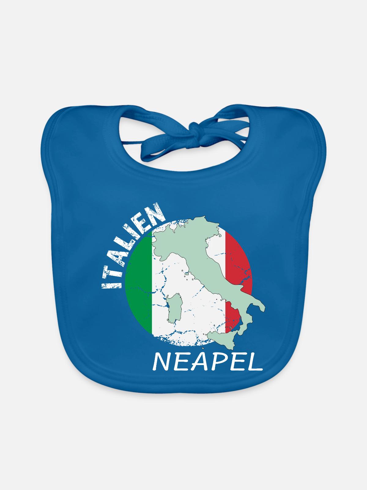 Neapel - Baby Bio-Lätzchen - Pfauenblau - Vorne