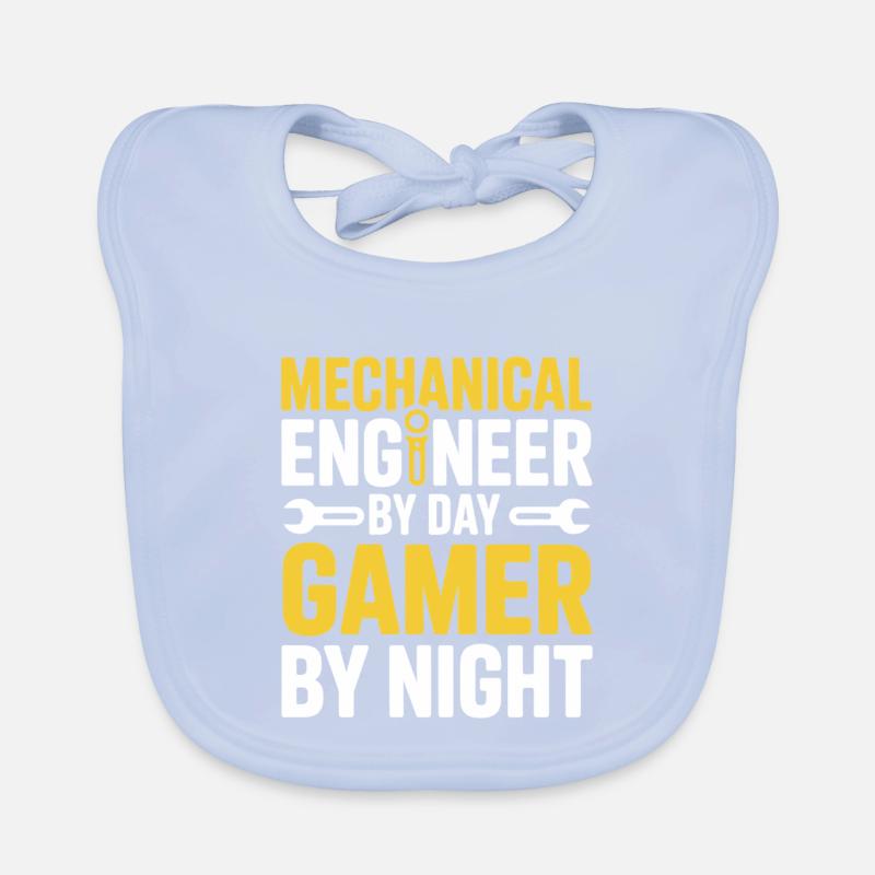Mechanical Engineer by Day Gamer by Night Organic Baby Bibs