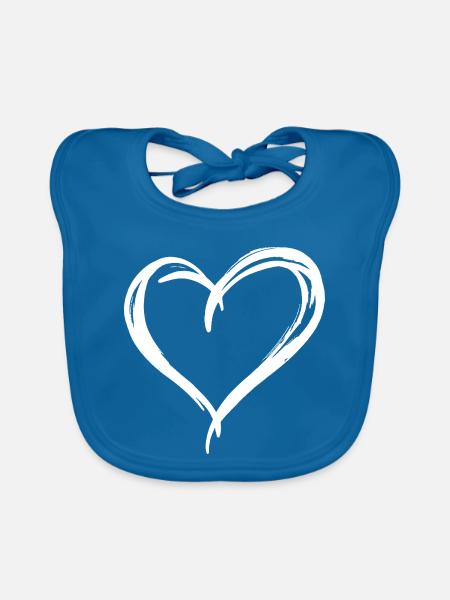 Herz - Baby Bio-Lätzchen - Pfauenblau