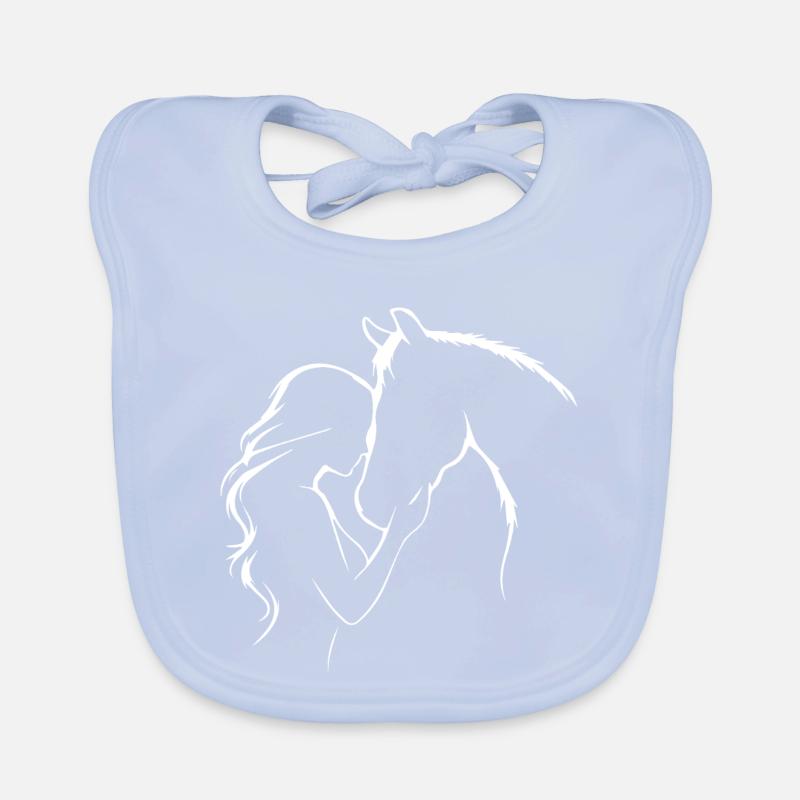 Pferd Mädchen Herz Liebe Reiten Reiterin Baby Bio-Lätzchen