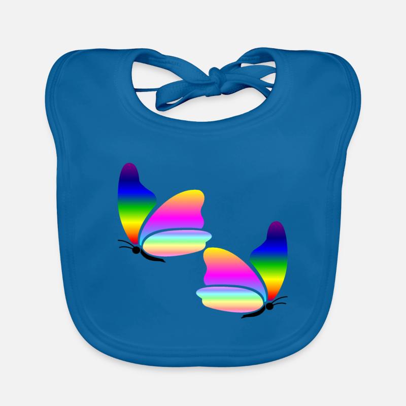 Regenbogen-Schmetterling Baby Bio-Lätzchen