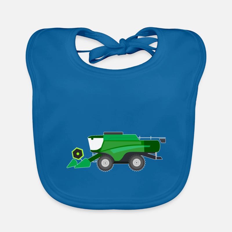 Moissonneuses-batteuses Tracteurs - Bavoir bio Bébé - bleu paon