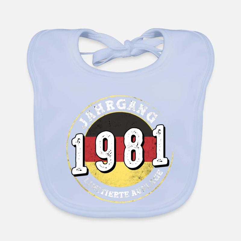 Jahrgangs 1981 Limitierte Auflage 43 years old Organic Baby Bibs