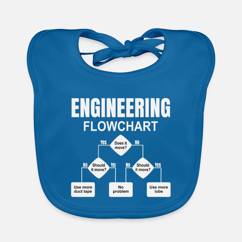 Engineering technischer Flowchart Ingenieur Baby Bio-Lätzchen