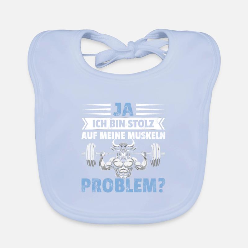 Gym lustiger Spruch stolz auf Muskeln Problem? Baby Bio-Lätzchen