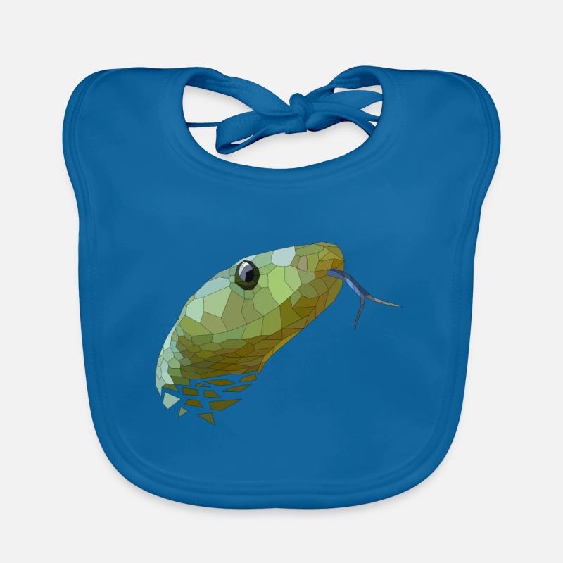 Snake Geometric Low Poly Organic Baby Bibs