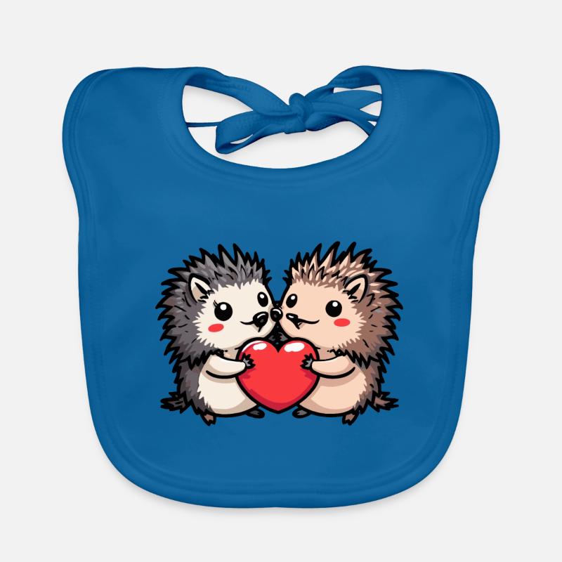 Igel Paar Liebe Valentinstag Baby Bio-Lätzchen