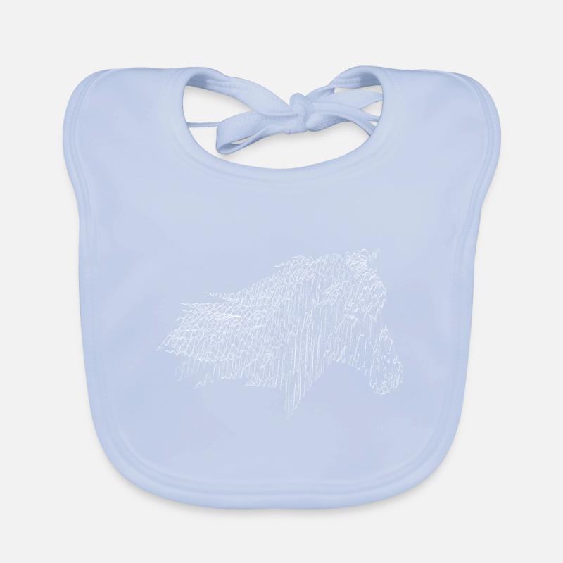 Cheval à couver blanc Bavoir bio Bébé