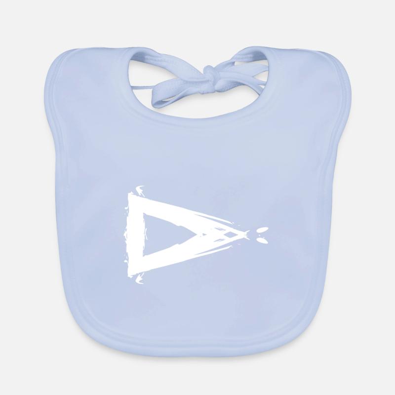 Triangle design brush shape math white Organic Baby Bibs
