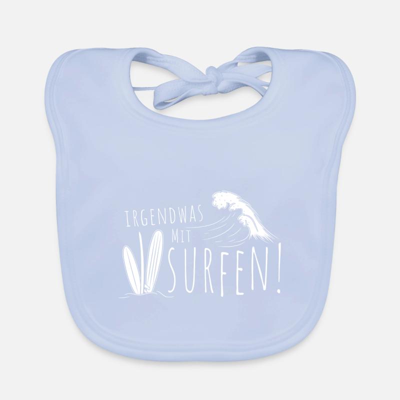 Irgendwas mit Surfen Welle Surfboard Freizeit Surf Baby Bio-Lätzchen