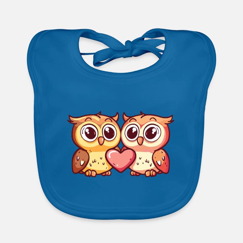 Eule Paar Liebe Valentinstag Baby Bio-Lätzchen