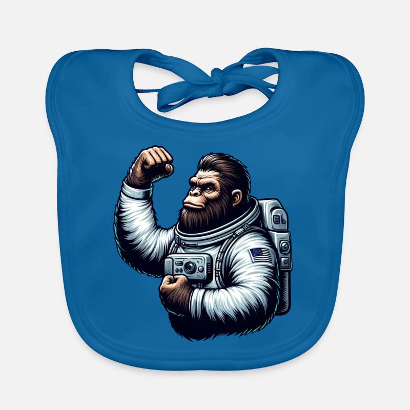 Astronaut Monkey Chimpanzee Gorilla Organic Baby Bibs