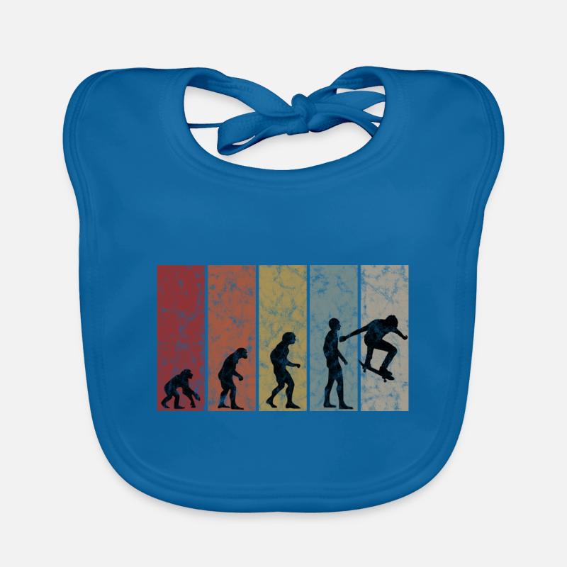Skateboarder Skateboard Evolution Skate Skateing Baby Bio-Lätzchen