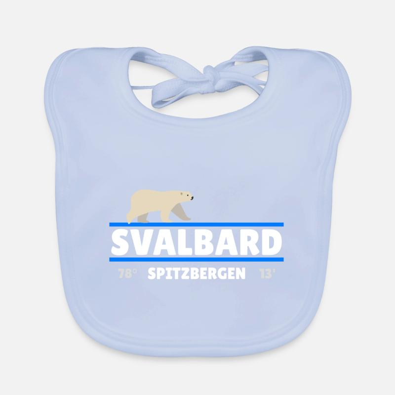 Svalbard Spitsbergen Norway coordinates Polar Bear Organic Baby Bibs