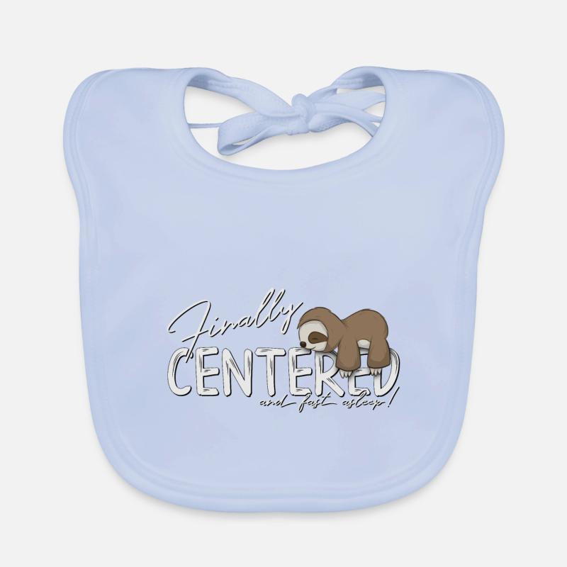 Finally Centered Fallen Asleep Zen Yoga Sloth Organic Baby Bibs