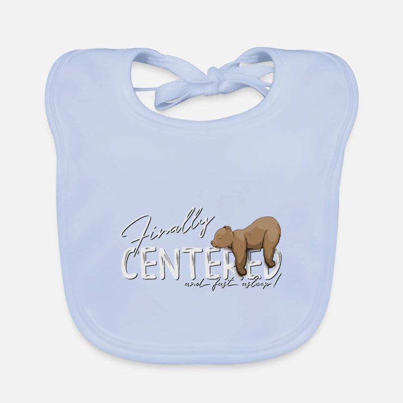 Finally Centered Fallen asleep Zen Bear Yoga Fun Organic Baby Bibs