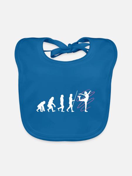 Eiskunstläuferin Evolution Eiskunstlaufen - Baby Bio-Lätzchen - Pfauenblau