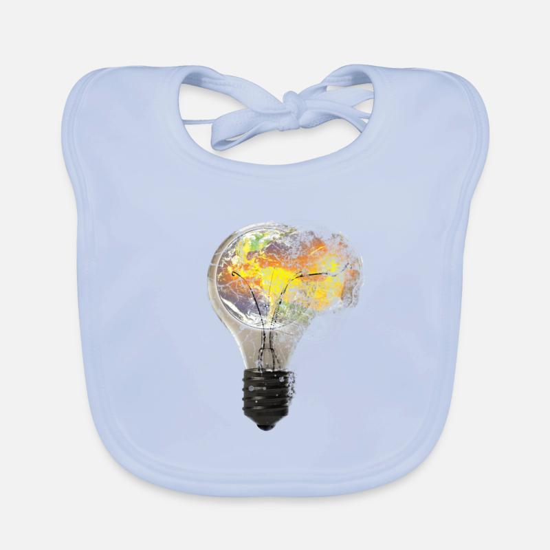 Exploding light bulb bulb lamp earth world Organic Baby Bibs
