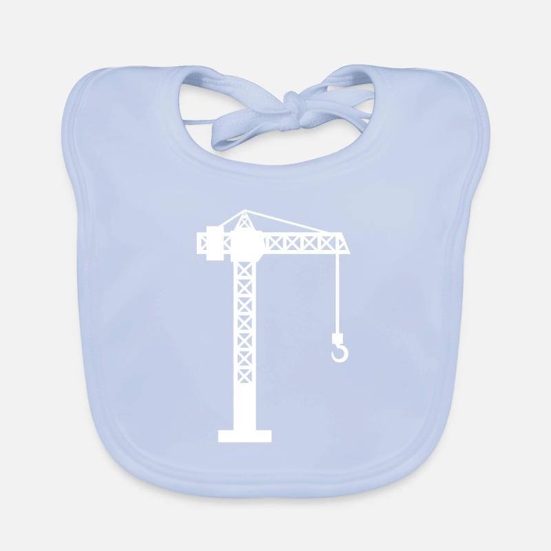 Crane construction site Organic Baby Bibs