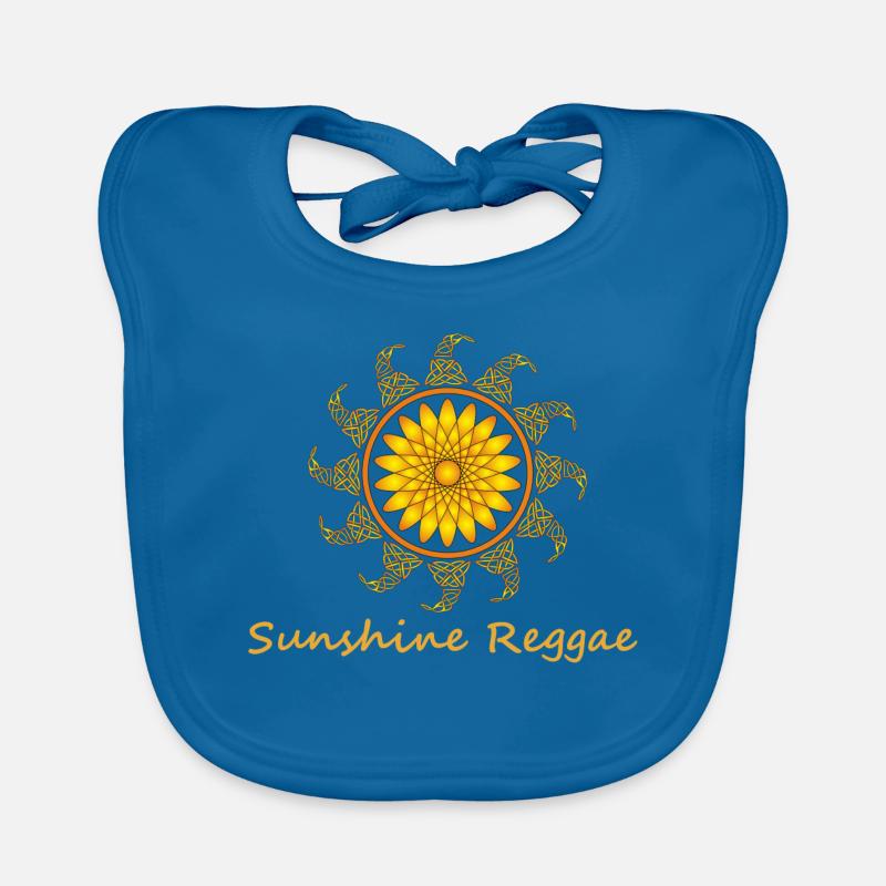 reggae soleil - Bavoir bio Bébé - bleu paon