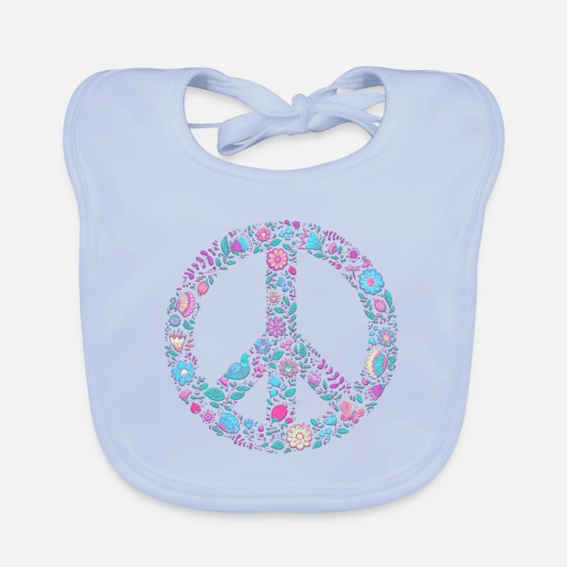 Flower Peace | Peacezeichen Geschenkidee Baby Bio-Lätzchen