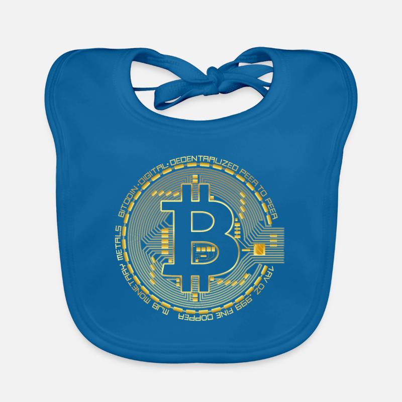 Bitcoin - Baby Bio-Lätzchen - Pfauenblau