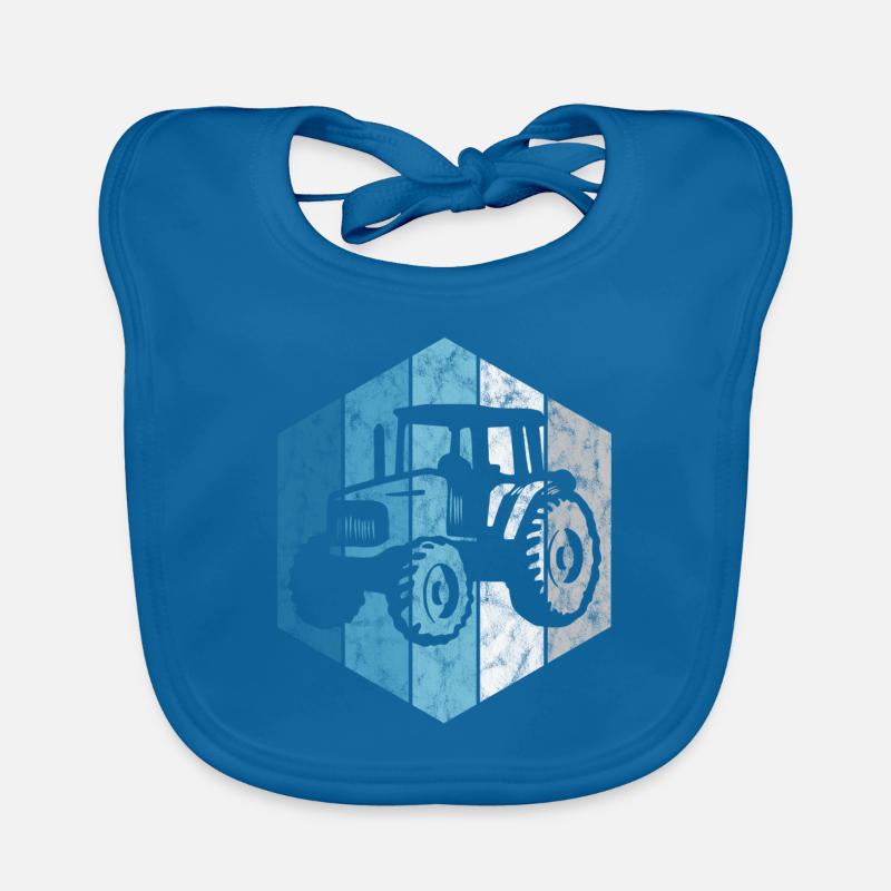 Tracteurs ferme Tracteurs tracteurs tracteurs tracteurs tracteurs - Bavoir bio Bébé - bleu paon