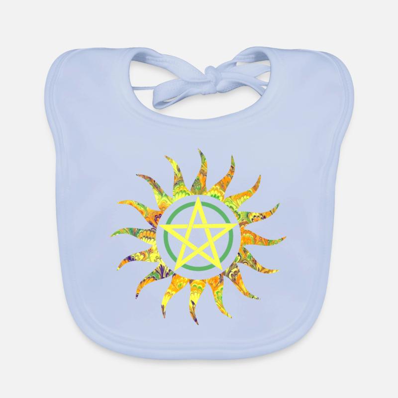 pentagram in sun e 258 Organic Baby Bibs