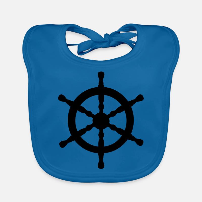 Nautical Wheel Organic Baby Bibs