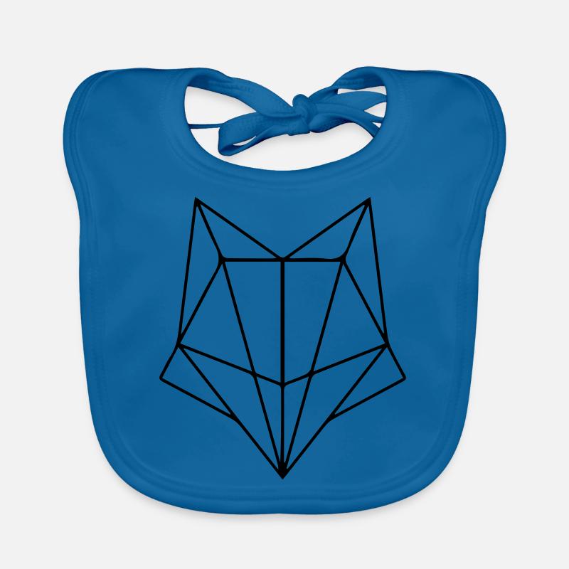 renard - Bavoir bio Bébé - bleu paon