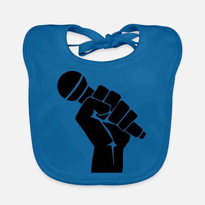 Faust mit Mikrofon Baby Bio-Lätzchen