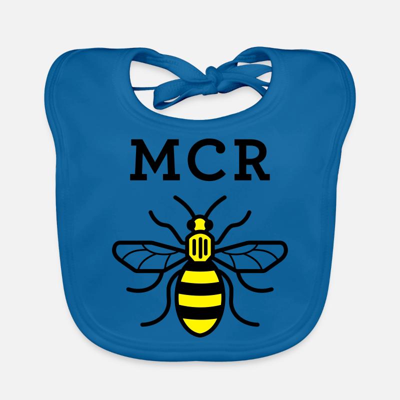 MCR MANCHESTER BEE VECTOR - Organic Baby Bibs - peacock-blue
