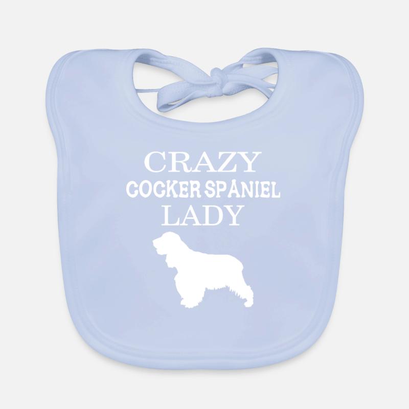 Cocker spaniel - Crazy Cocker spaniel lady Organic Baby Bibs