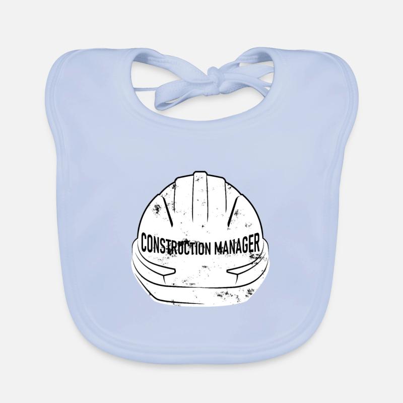 Construction site, helmet Organic Baby Bibs