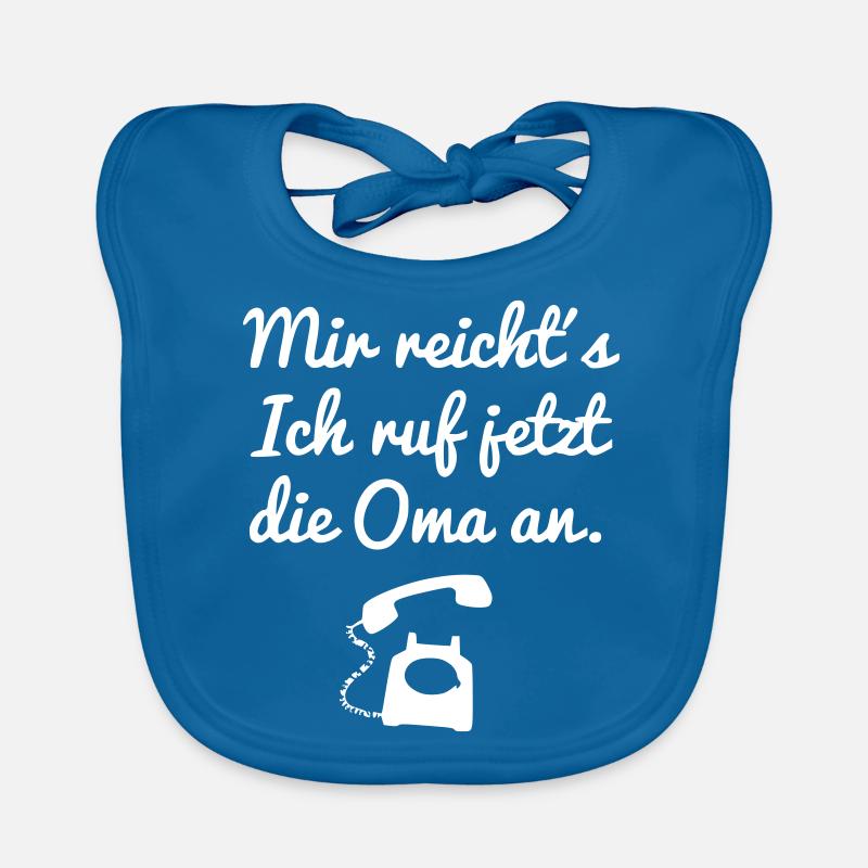 Sohn oder Tochter will die Oma anrufen - Baby Bio-Lätzchen - Pfauenblau