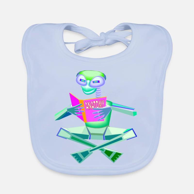 Robot Alien Studying Anatomy - 90s / Y2K / Future Organic Baby Bibs
