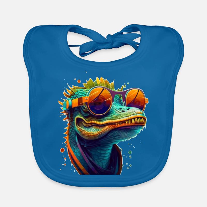 Kroko oder Alligator mit Sonnenbrille im Sommer Baby Bio-Lätzchen