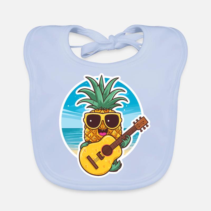 Ukulele Pineapple Baby Bio-Lätzchen