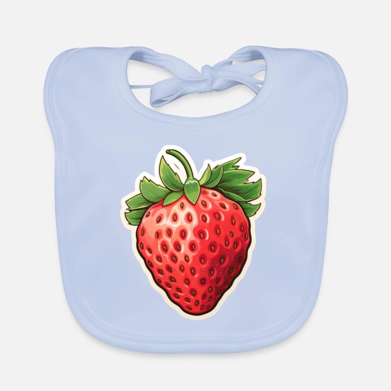 Fraise Fruit Unique Bavoir bio Bébé