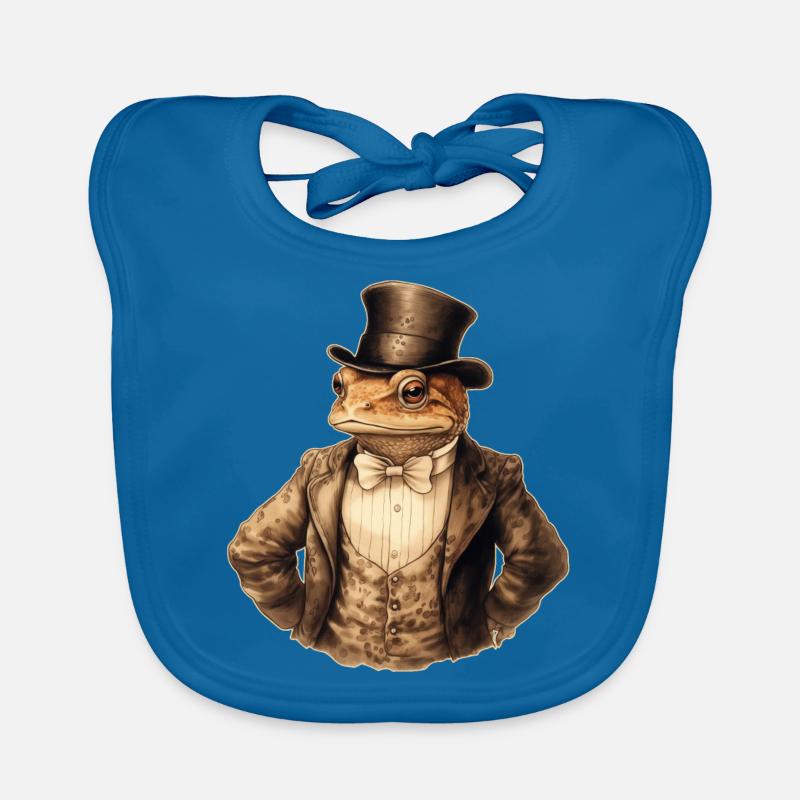 Grenouille Steampunk - Bavoir bio Bébé - bleu paon